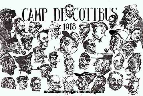 Sketches of inmates at Cottbus POW camp
